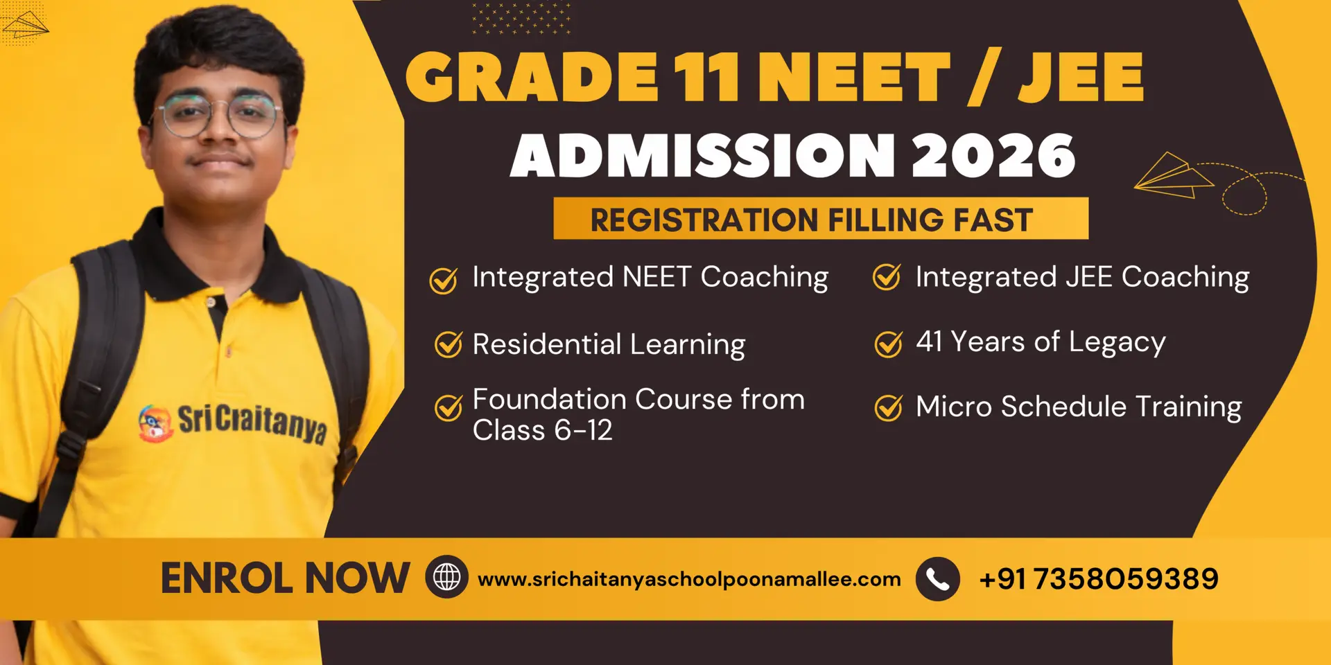 Yellow and Black Playful School Admission Banner (1)
